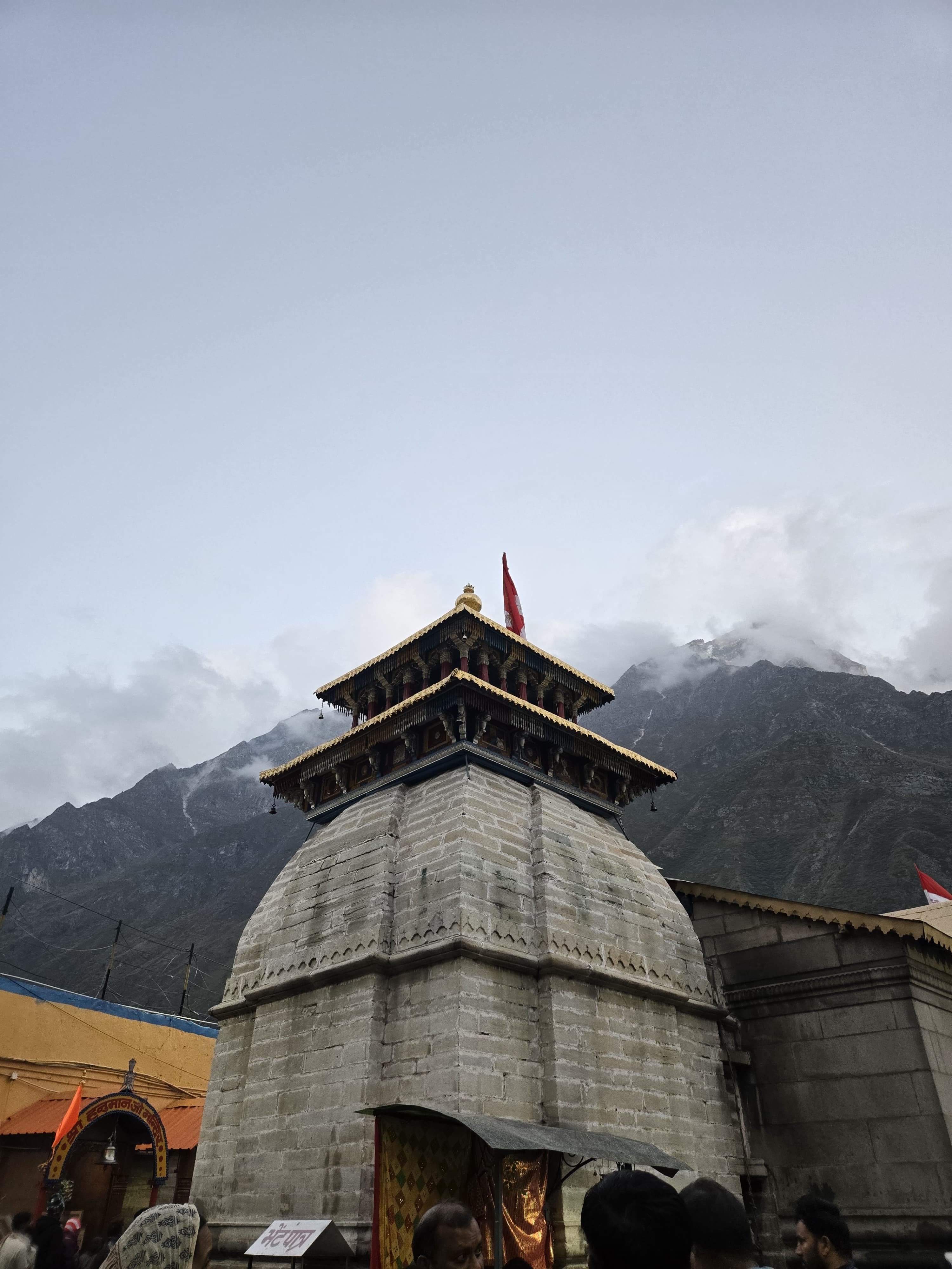 Gangotri temple with Himalayan mountains